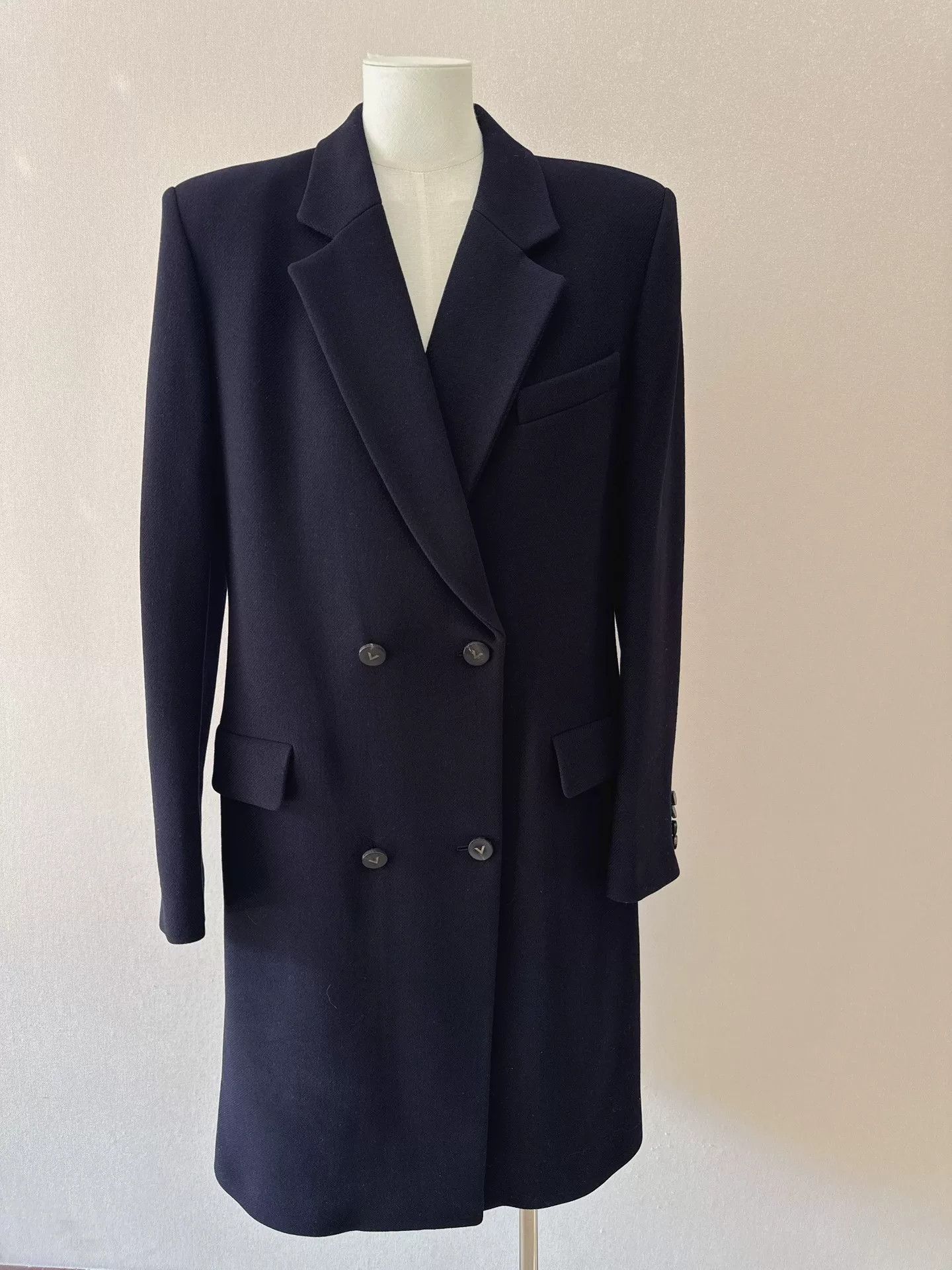 Valentino Valentino Women's Navy Wool Coat Size US XL / EU 56 / 4 - 1 Thumbnail