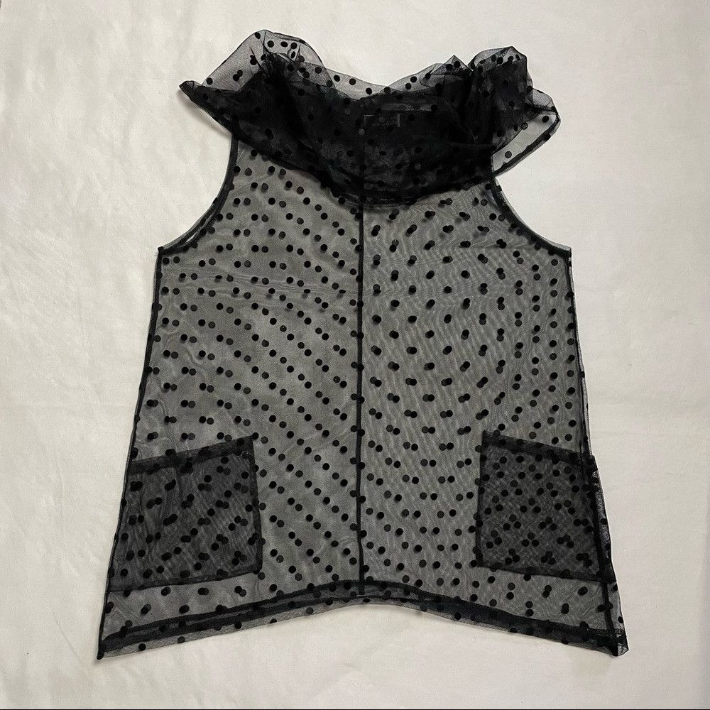 Other Megan Brogden Sheer Polka Dot Black Sleeveless Top Size M Size M / US 6-8 / IT 42-44 - 6 Thumbnail