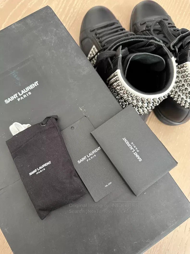 Saint Laurent Paris Saint Laurent Paris Black and white studded panel shoes i Size US 8 / EU 41 - 6 Thumbnail