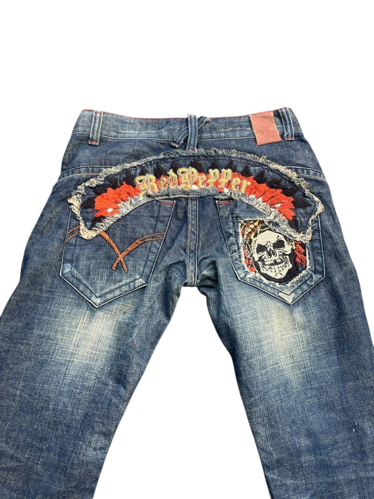 Japanese Brand Red Pepper Emboiderey Denim Size 31" - 11 Thumbnail