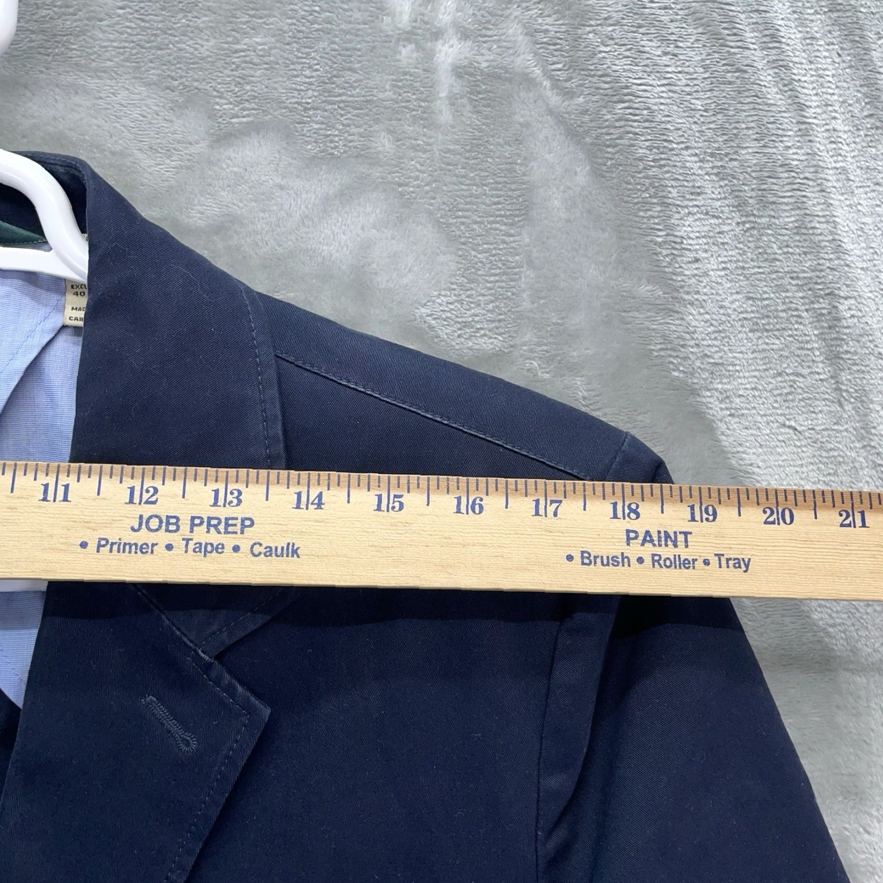 Vintage LL Bean Blazer Jacket Men 40R Coat Two-Button Single-Breasted Navy Blue Cotton Lining Casual Business Travel 44 Chest Regular Fit Mens Size 40R - 7 Thumbnail