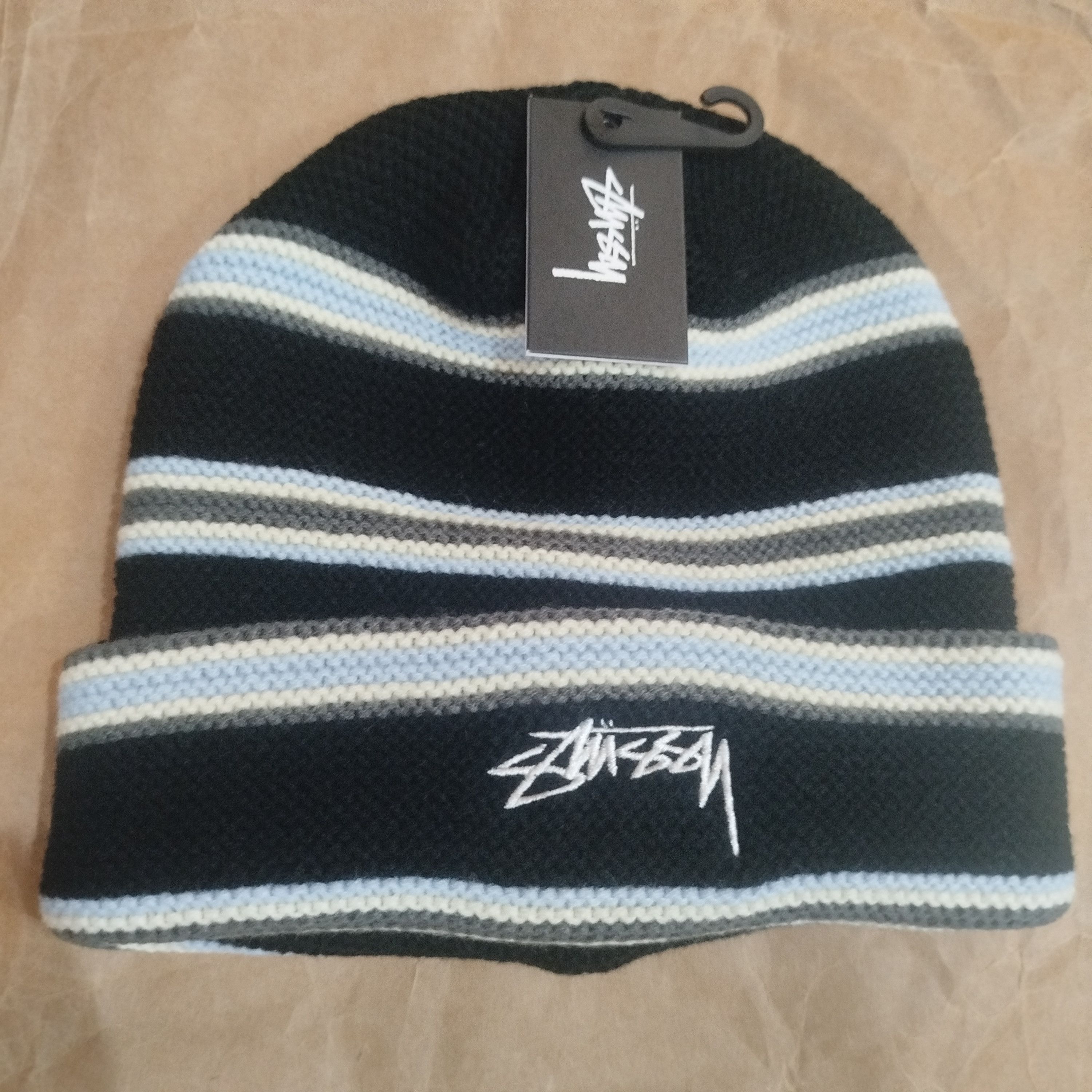 Stussy × Vintage Stussy Triple Stripe Cuff Beanie | Grailed