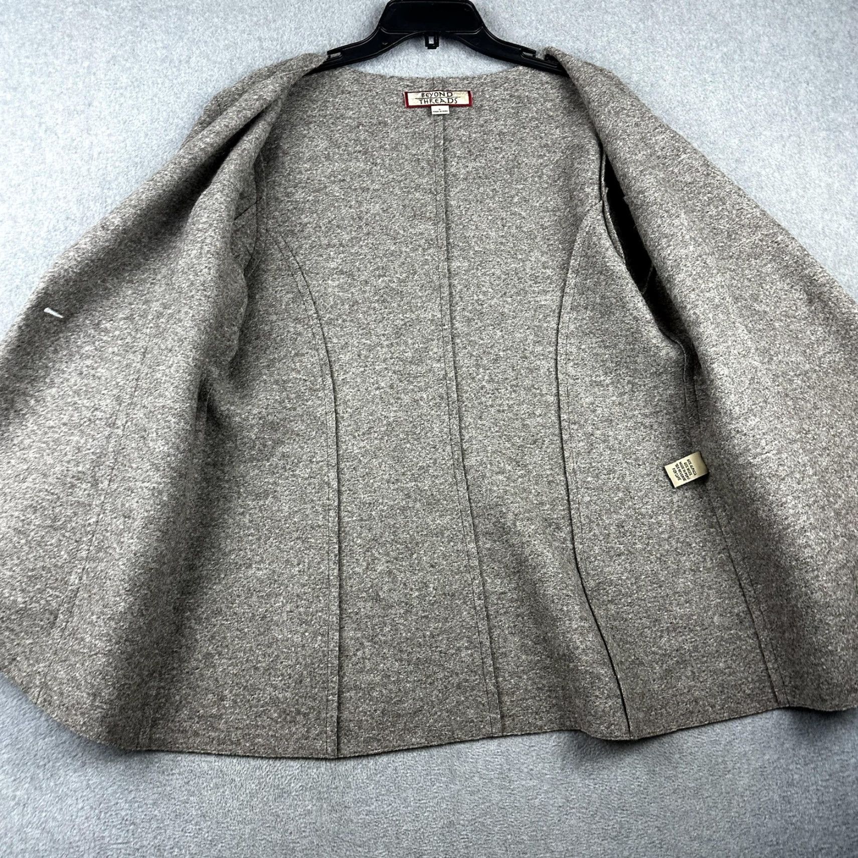 Vintage VINTAGE Beyond Threads Coat Womens L Gray Alpaca Wool Single Button Drape Collar Size L / US 10 / IT 46 - 4 Thumbnail