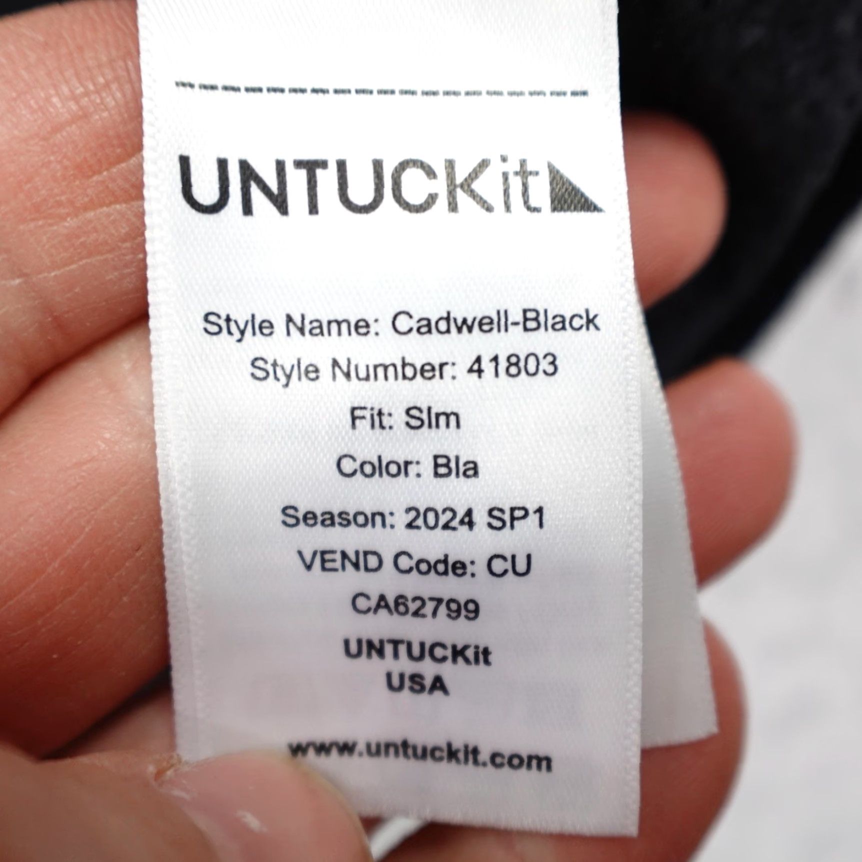 UNTUCKit UNTUCKit Shirt Mens XL Black Cadwell Textured Button Up Slim Fit Puckered Flex Button-Down Casual Shirt Size US XL / EU 56 / 4 - 5 Thumbnail