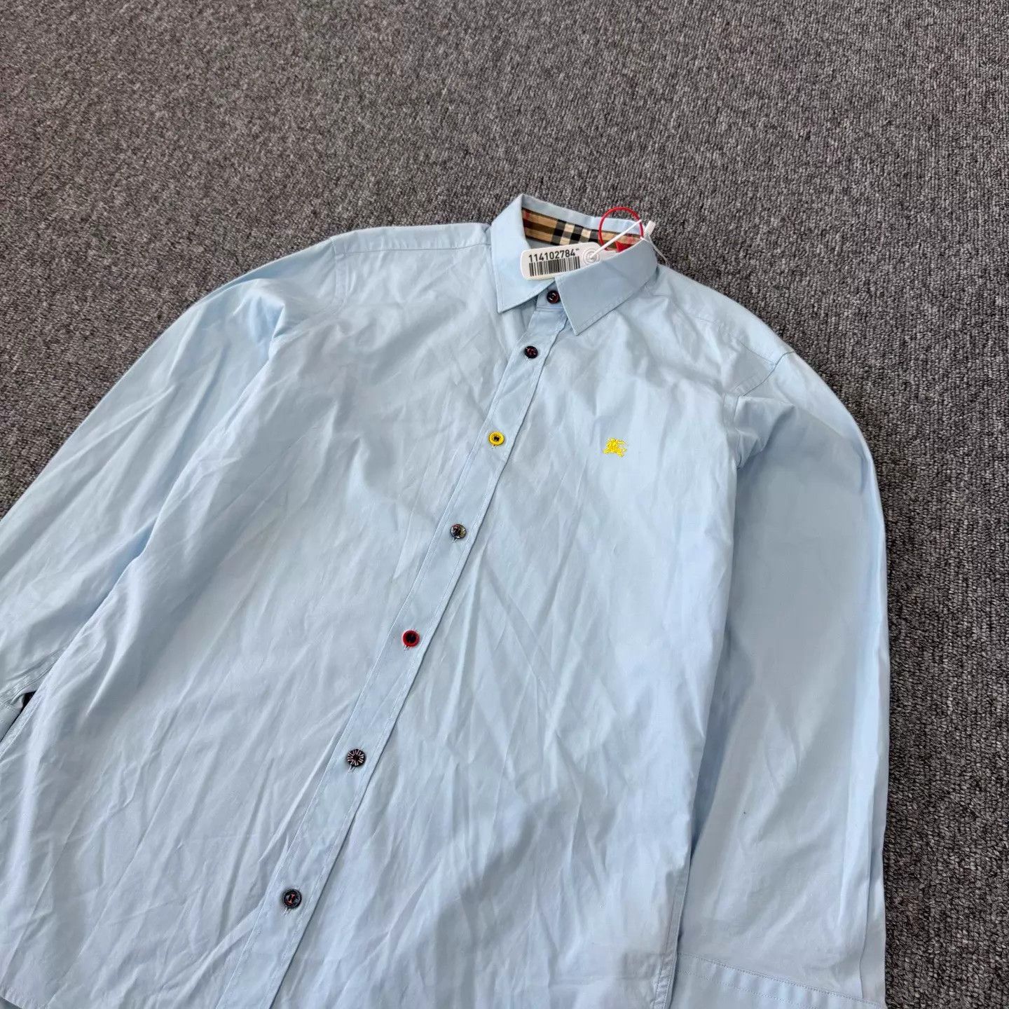 Burberry Burberry Light Blue Check Collar Casual LS Shirt S Size US S / EU 44-46 / 1 - 4 Thumbnail