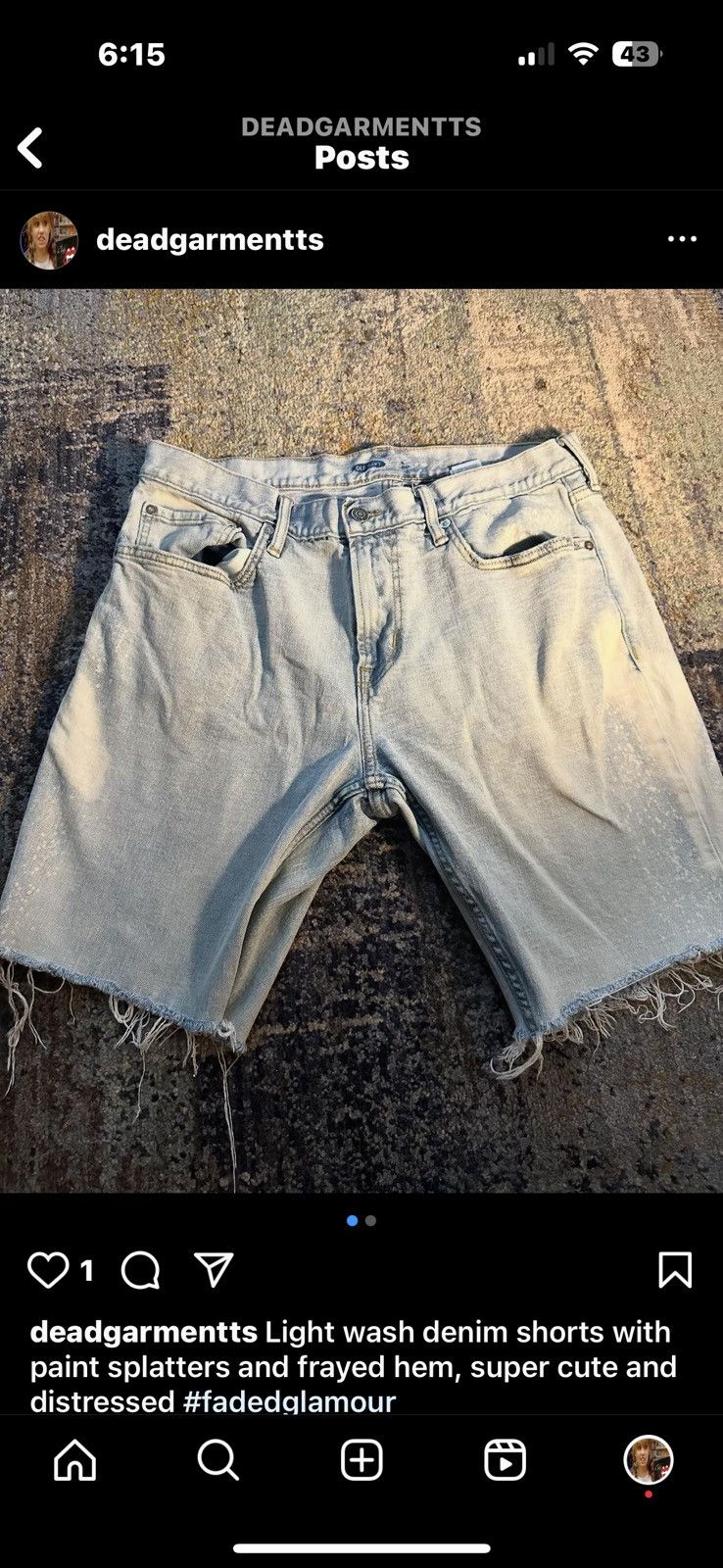 Vintage light wash look jorts Size US 34 / EU 50 - 1 Thumbnail
