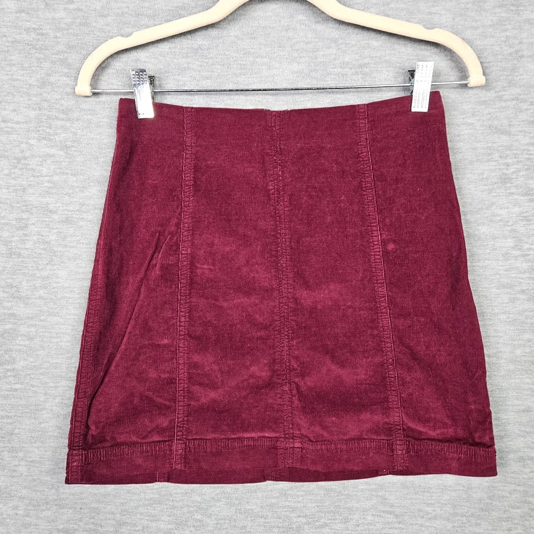 Free People Free People Women's Corduroy Mini Skirt Red Size 4 Casual Zip Up Autumn Spring Summer Winter Size 27" / US 4 / IT 40 - 2 Thumbnail