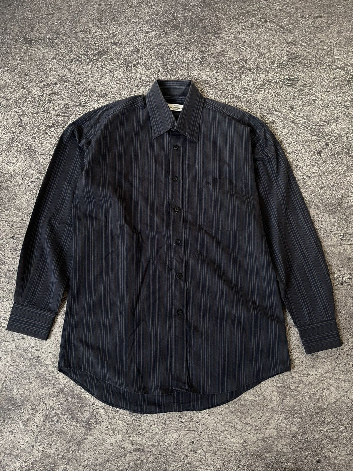 Balenciaga Vintage Balenciaga Striped Long shirt Size US L / EU 52-54 / 3 - 1 Thumbnail