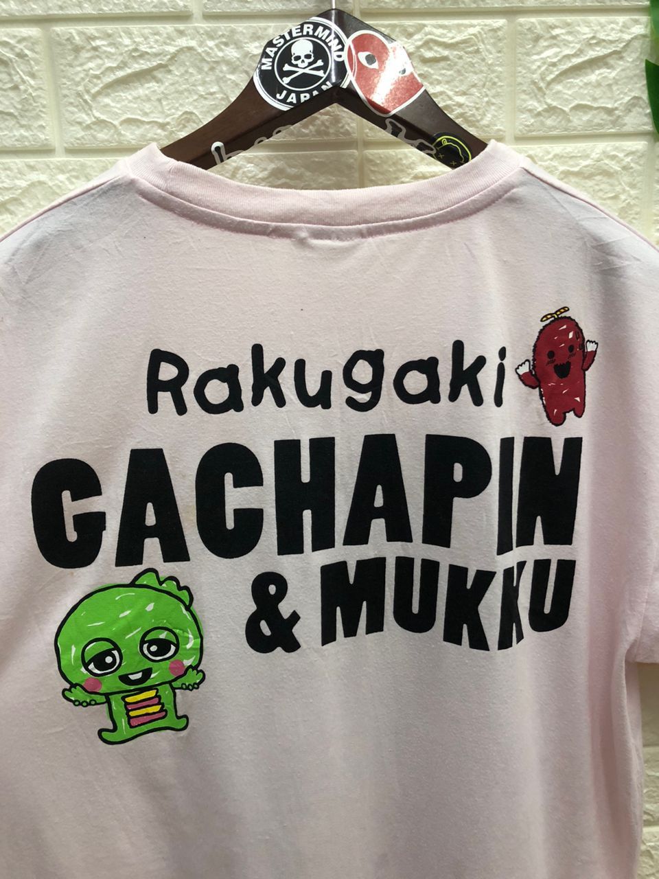Vintage vintage Rakugaki Gachapin & Mukku XLarge Tee pink Size US XXL / EU 58 / 5 - 7 Thumbnail