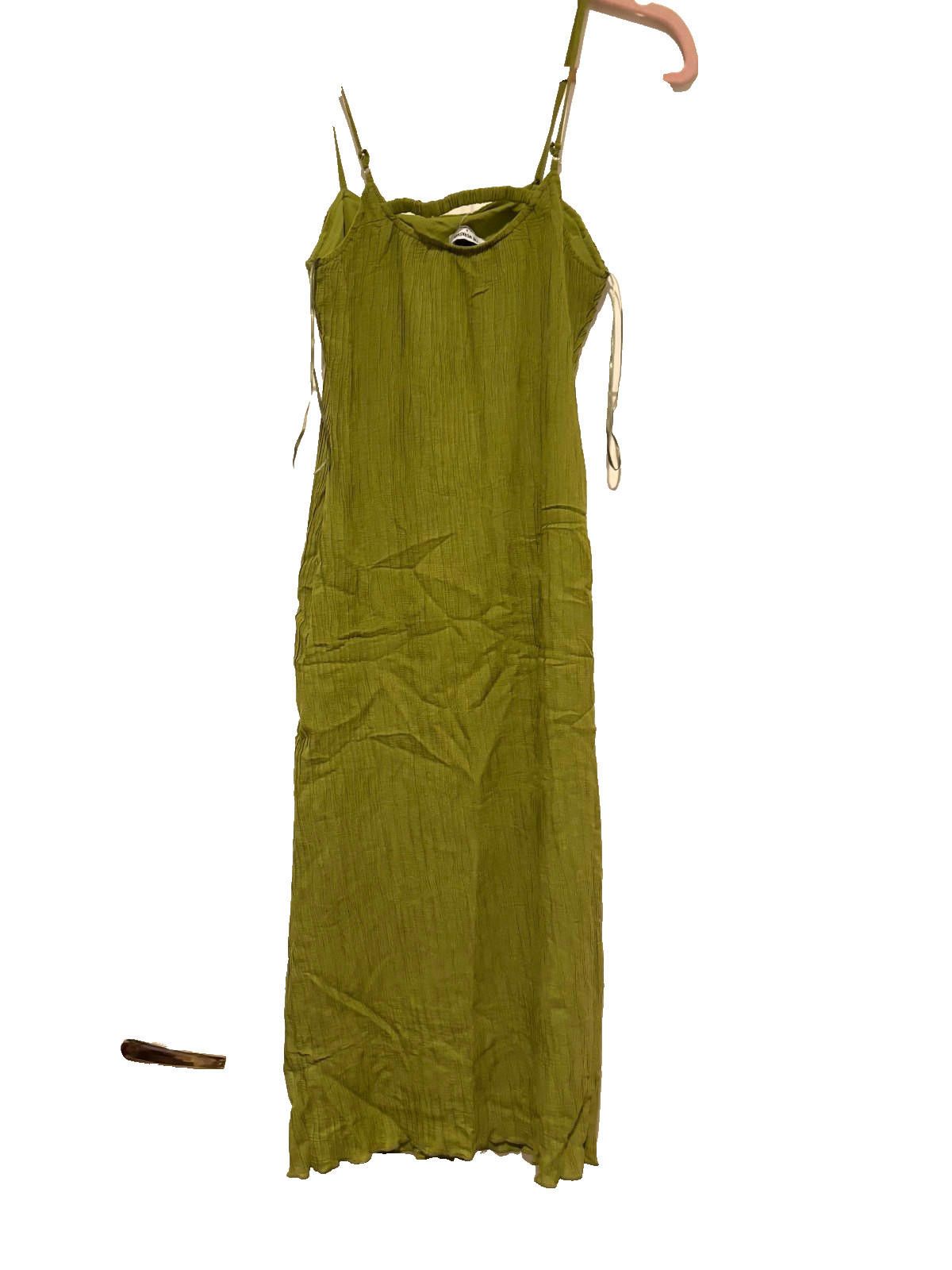 Designer Women's olive green spaghetti strap sundress size S #63 Size S / US 4 / IT 40 - 2 Thumbnail