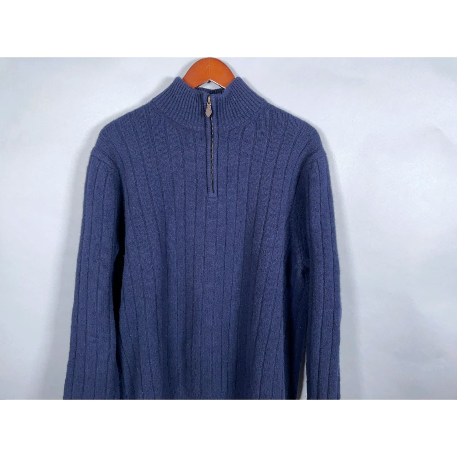 Brooks Brothers VINTAGE Brooks Brothers Wool Sweater Men's XL Long Sleeve Pullover 1/4 Zip Dark Blue Knitted Knit Preppy Size US XL / EU 56 / 4 - 4 Thumbnail