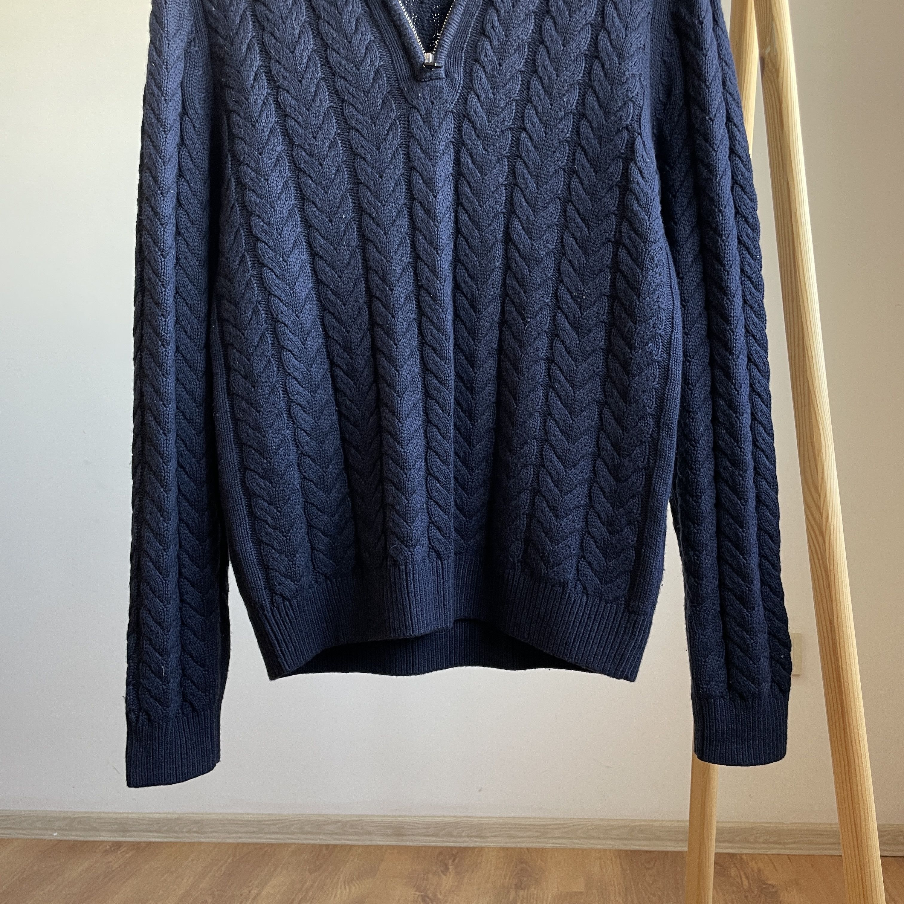 Reiss Reiss Tamworth 1/4 Zip Cable Knit Viscose Blend Sweater Size US S / EU 44-46 / 1 - 4 Thumbnail