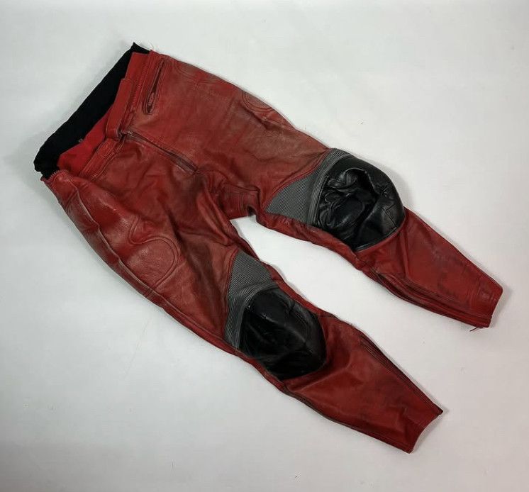 Vintage Moto Racing distressed Leather Biker Pants With protection Size US 40 / EU 56 - 1 Thumbnail