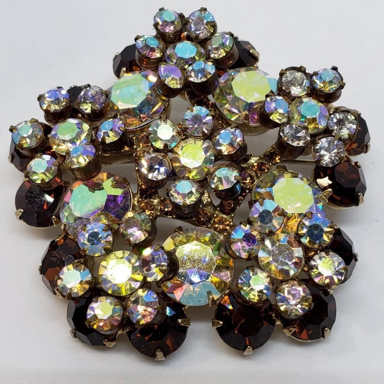 Vintage Verified 60's JULIANA D&E Set Floral Brooch Clip On Earrings Size ONE SIZE - 2 Thumbnail