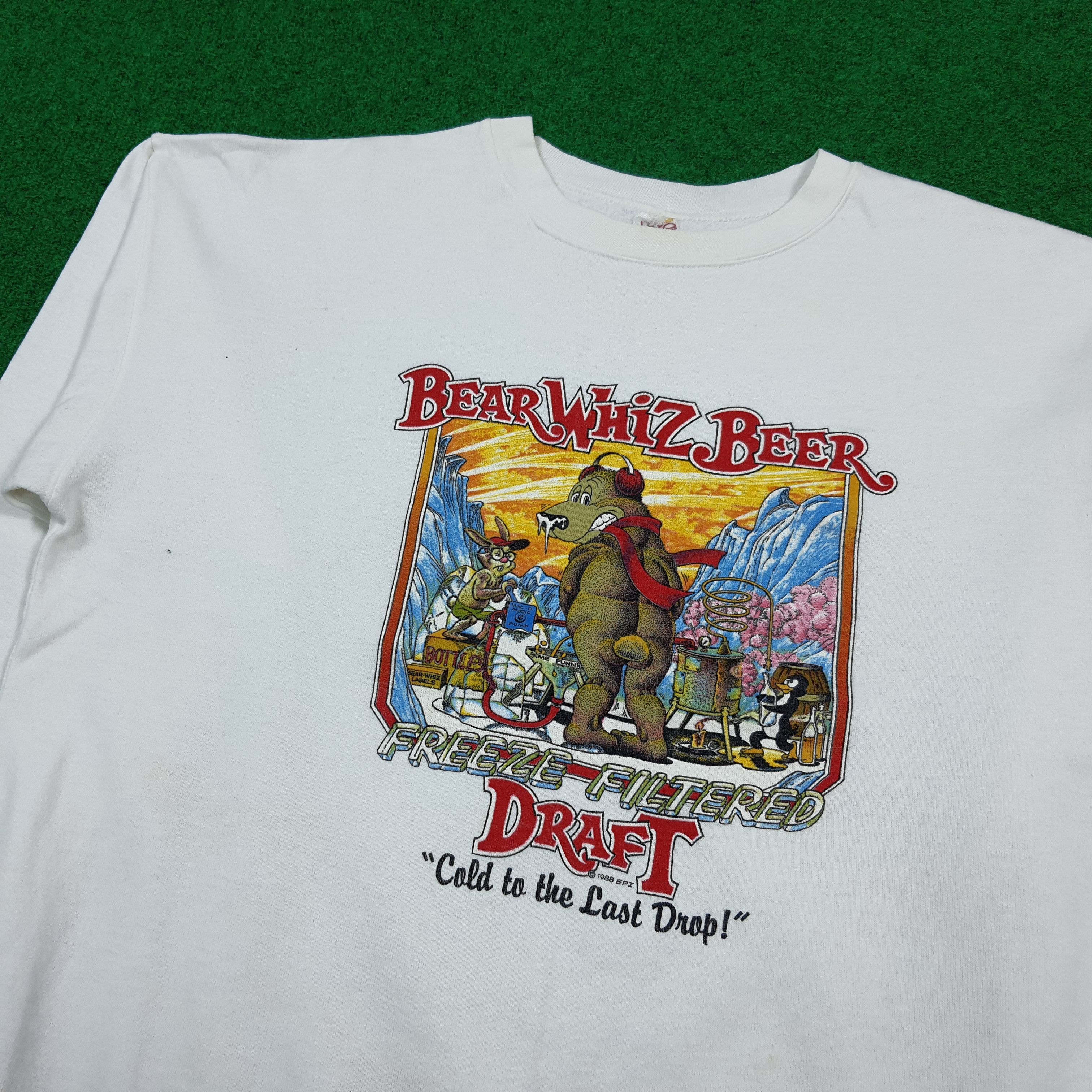 Vintage Vintage Bear Whiz Beer Humor Parody Sweatshirt C306N7 Size US L / EU 52-54 / 3 - 2 Thumbnail