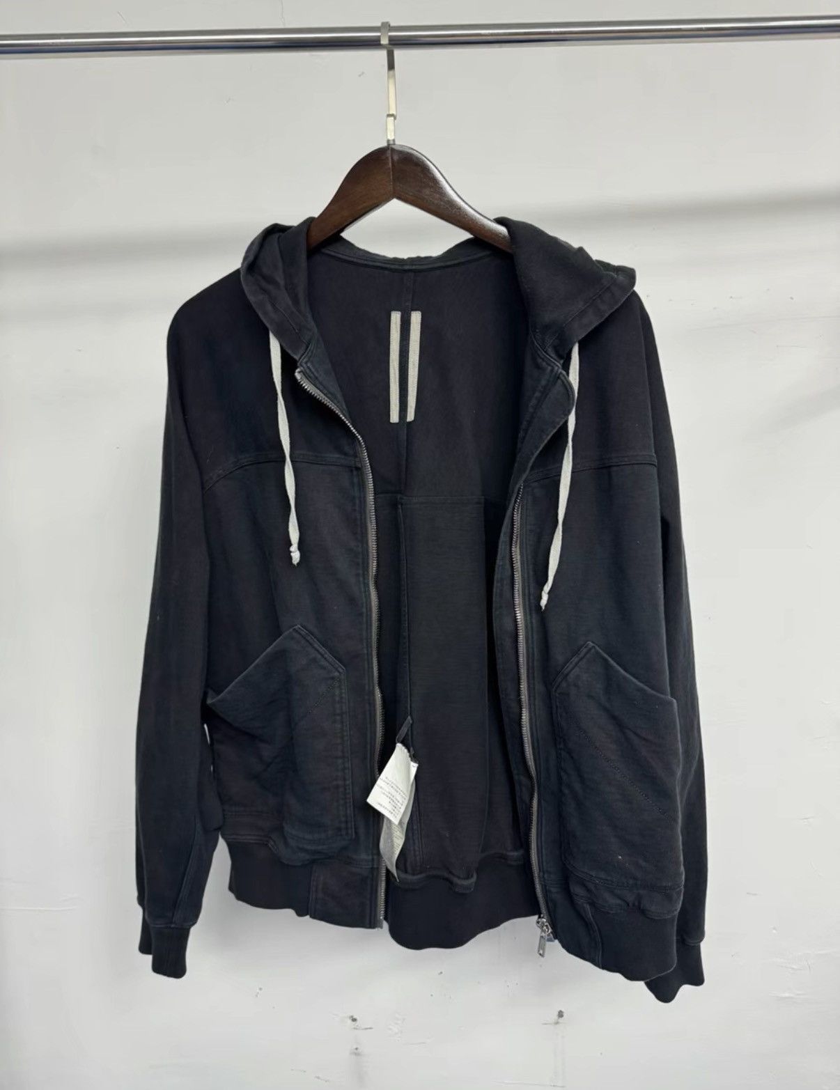 Rick Owens Rick Owens Main Line Cropped Heavyweight Full-Zip Hoodie K37 Size US M / EU 48-50 / 2 - 2 Thumbnail