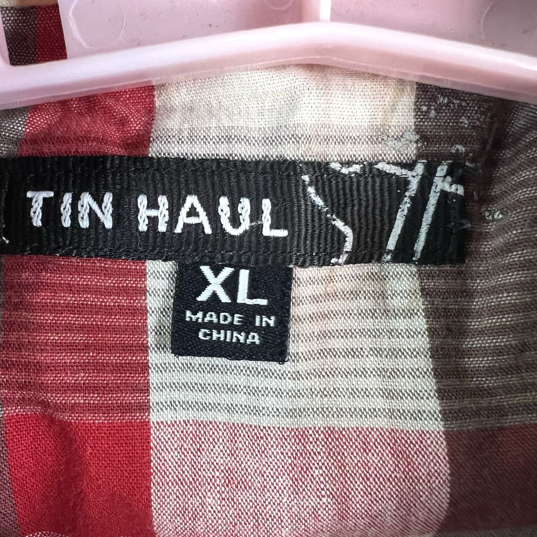 Vintage Tin Haul Shirt Embroidered Pearl Snap Plaid Shirt Mens XL Red Short Sleeve Classic Western Cowboy Cotton Button-Up Mens XL Red Pearl Snap Plaid Shirt Size US XL / EU 56 / 4 - 5 Thumbnail
