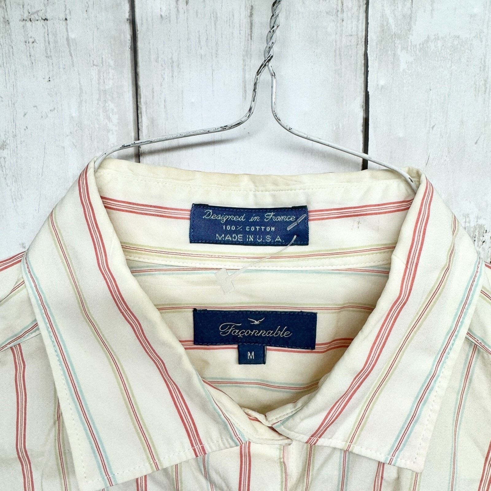 Faconnable Facconable Shirt Men Medium Stripe Long Sleeve Button Down Size US M / EU 48-50 / 2 - 2 Thumbnail