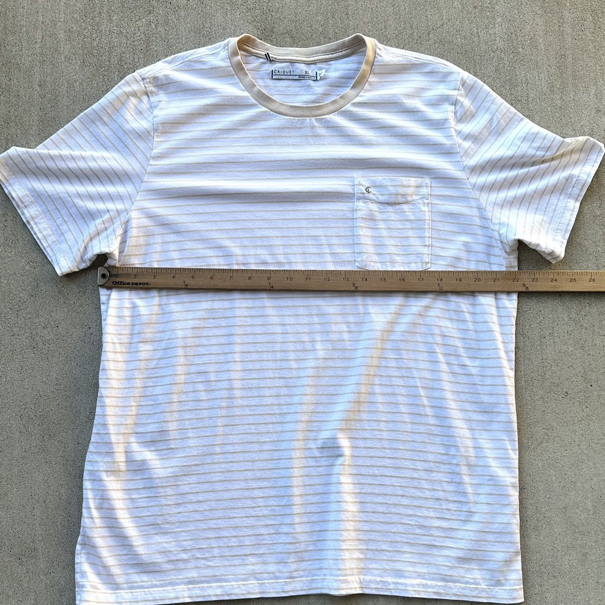 Criquet Criquet Men’s Cotton T-Shirt Striped Size XL Eggshell Size US XL / EU 56 / 4 - 5 Thumbnail