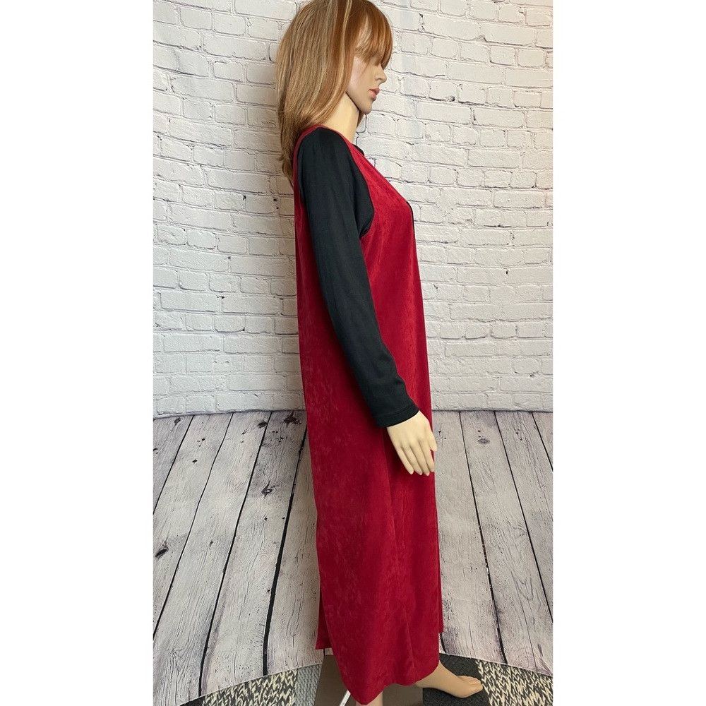 Other Karin Stevens Long Sleeve Maxi Red Dress With Giraffe Appli Size L / US 10 / IT 46 - 3 Thumbnail