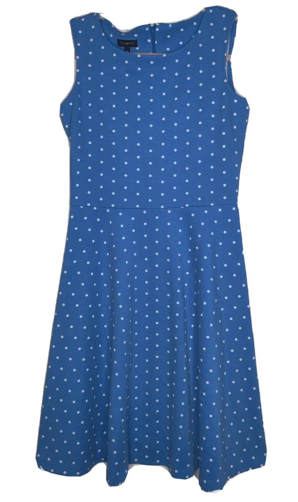Other Talbots Blue White Polka Dot Sleeveless Dress I Love Lucy Si Size XS / US 0-2 / IT 36-38 - 1 Thumbnail