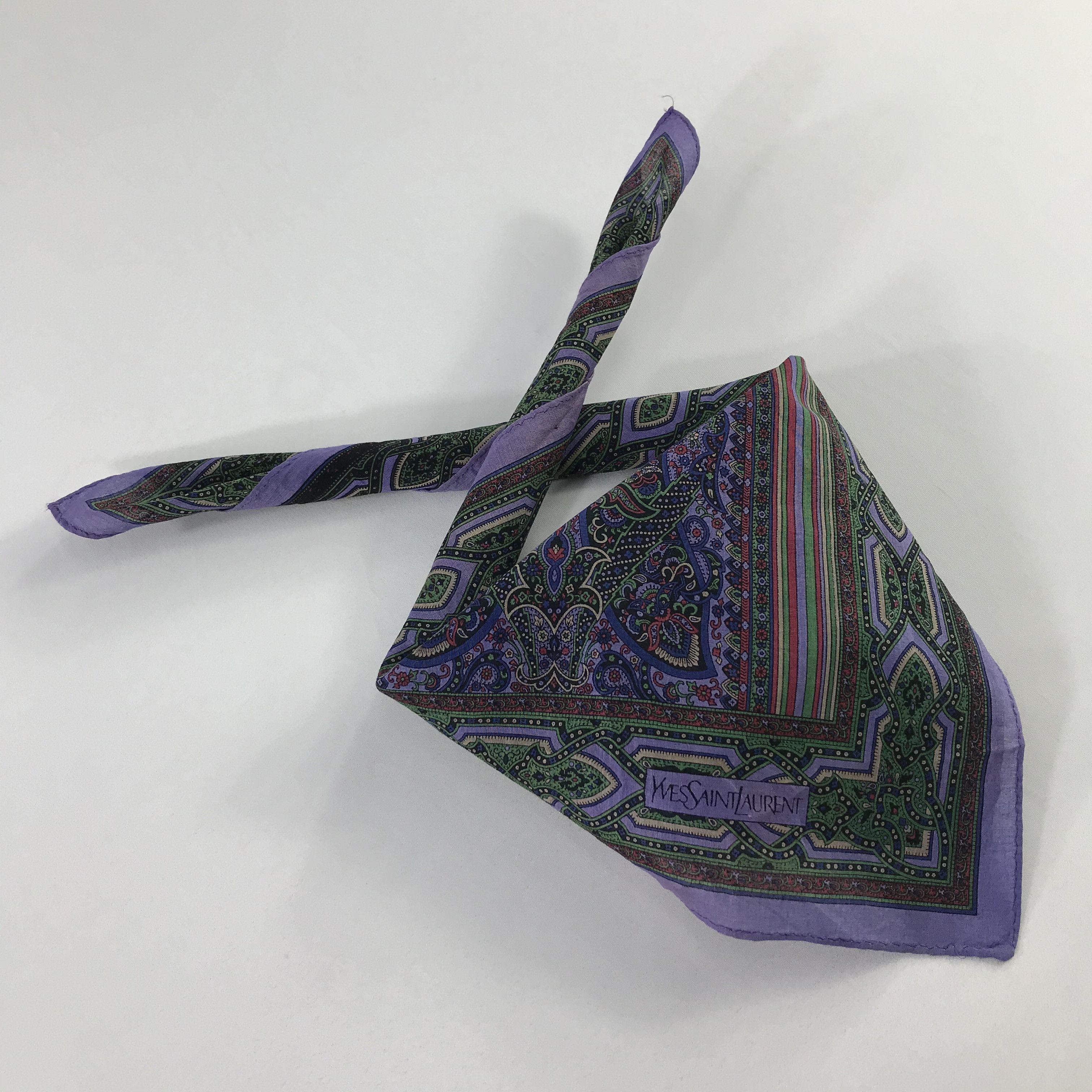 Vintage × Yves Saint Laurent Yves Saint Laurent Bandana / Handkerchief /Neckerchief -S943 Size ONE SIZE - 4 Thumbnail