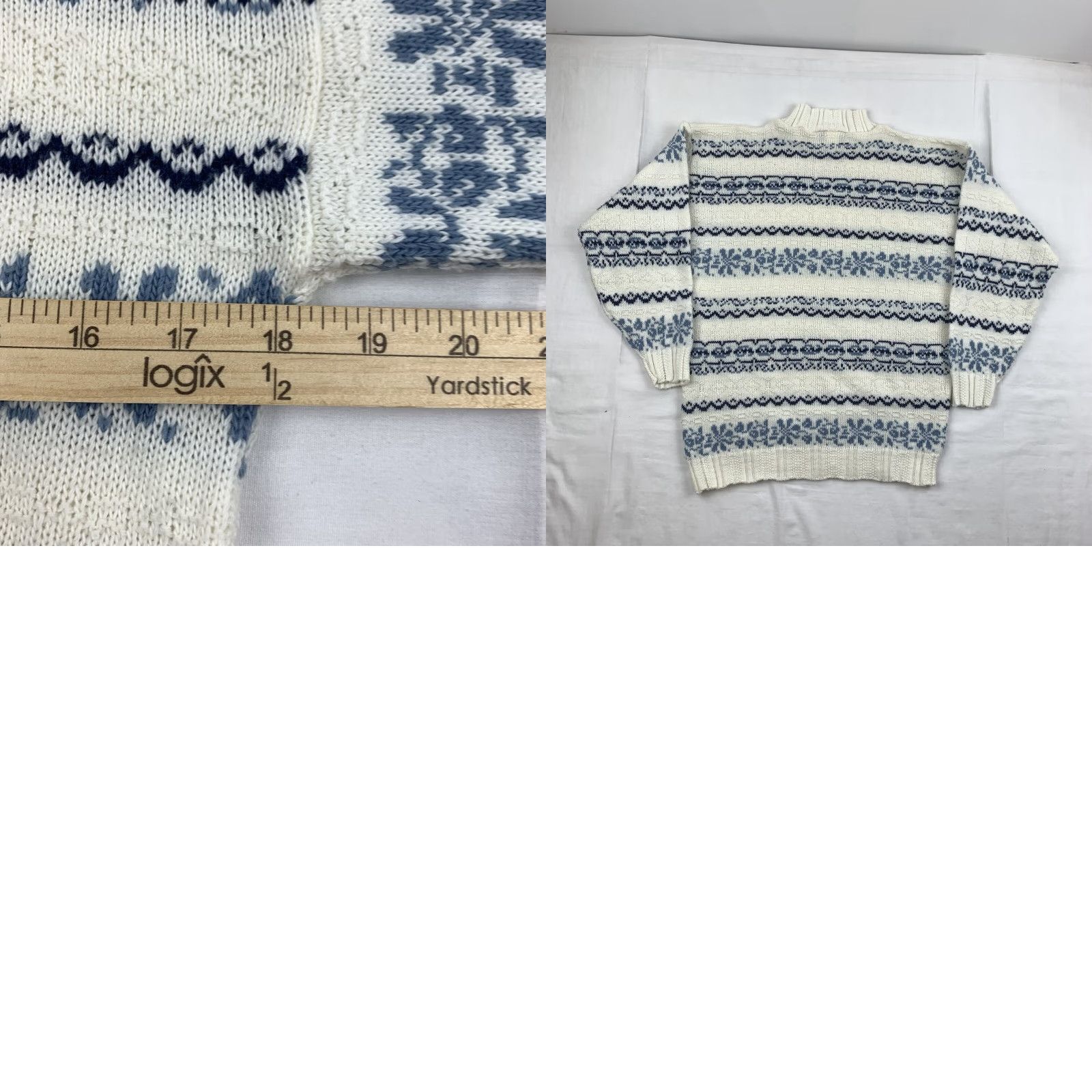 Vintage VINTAGE American Pride Sweater Womens M White Blue Knit Pullover Crewneck 90s 80s Pullover Womens Size M / US 6-8 / IT 42-44 - 8 Thumbnail