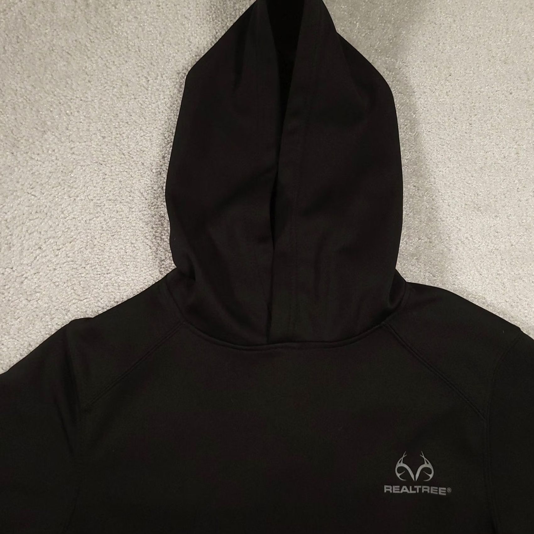 Realtree Realtree Hoodie Mens Small Black Performance Fleece Lined Pullover Zip Pockets Size US S / EU 44-46 / 1 - 3 Thumbnail