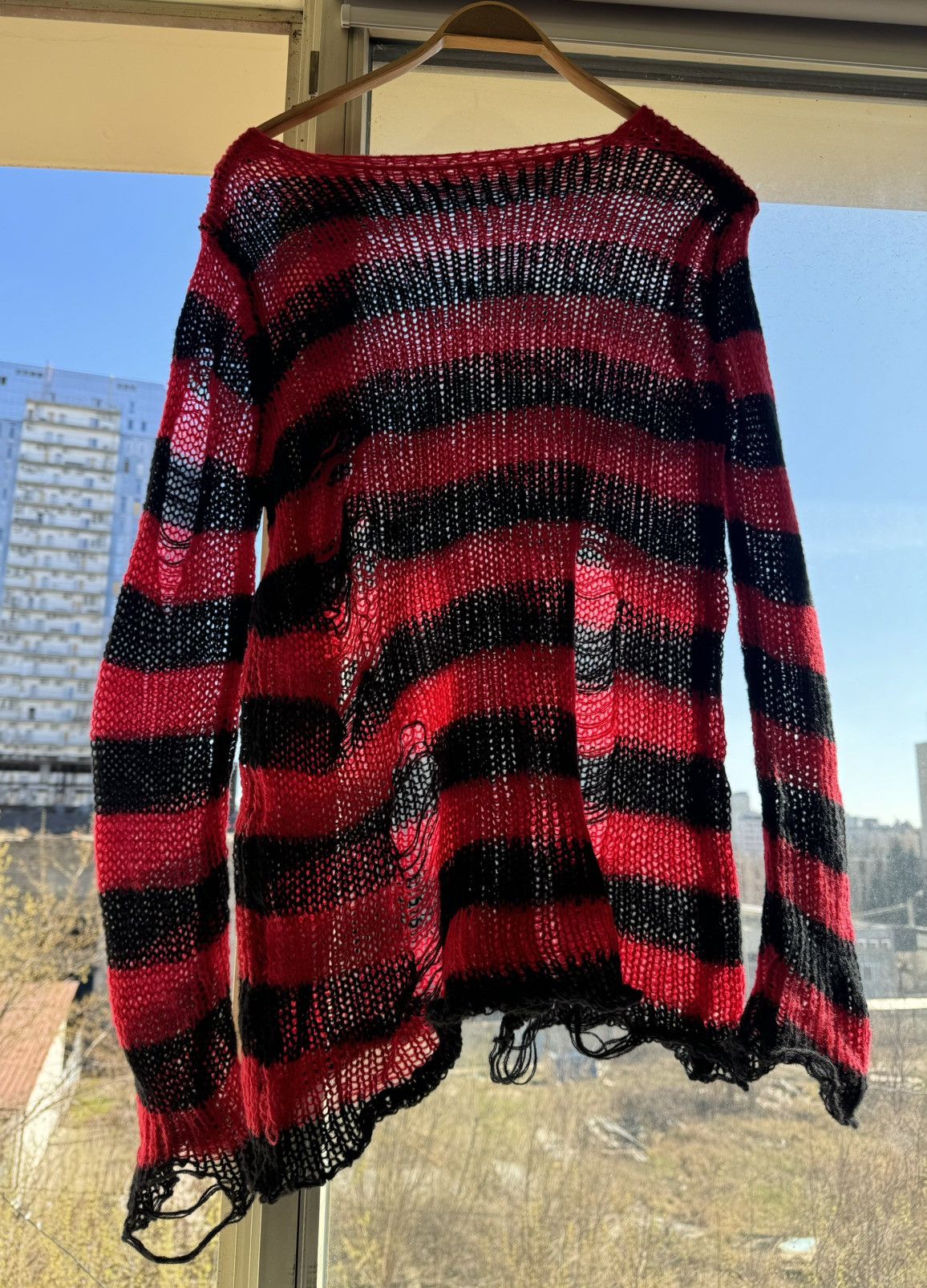 Hysteric Glamour × Japanese Brand × Junya Watanabe Japanese Mesh Junya Watanabe Style Knit Sweater Archive Size US L / EU 52-54 / 3 - 2 Thumbnail