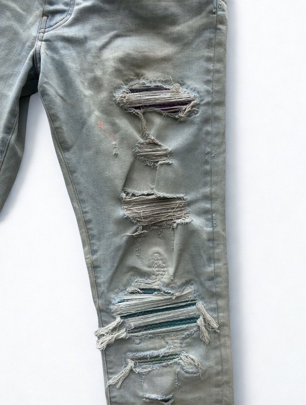 Amiri Amiri MX1 Blue Denim and Purple Watercolor Patches Size US 34 / EU 50 - 3 Thumbnail