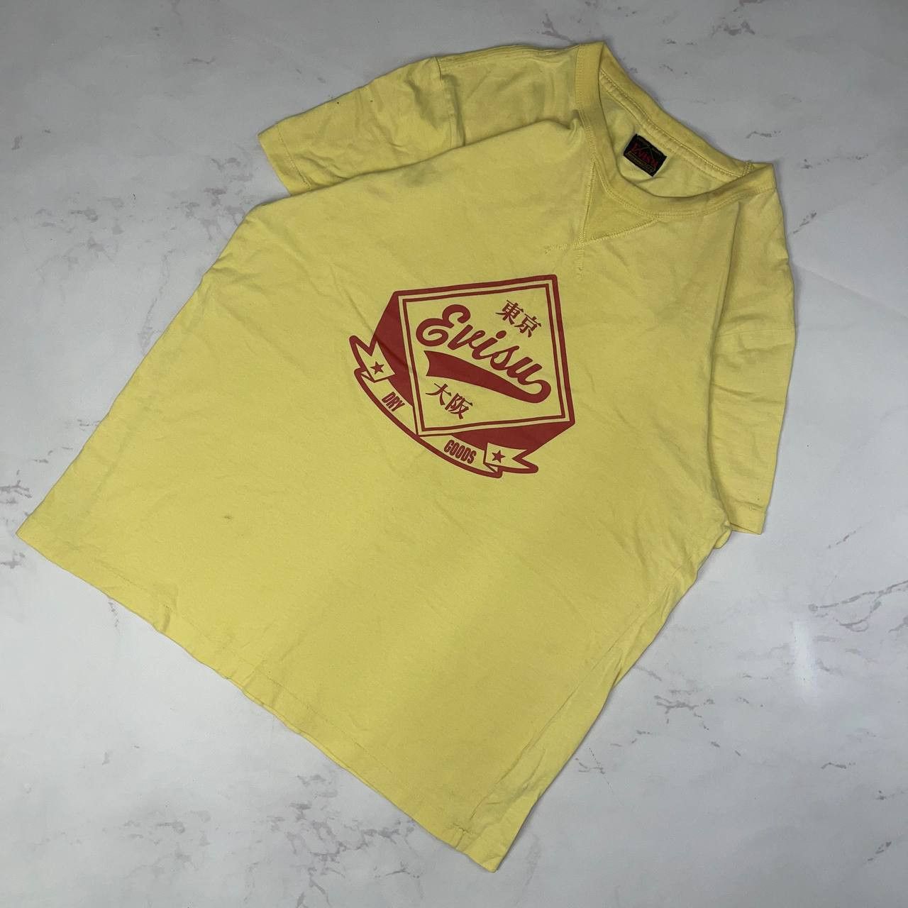 Evisu Evisu Japanese Vintage T-shirt Big Logo Yellow Size XL Tee Size US XL / EU 56 / 4 - 1 Thumbnail