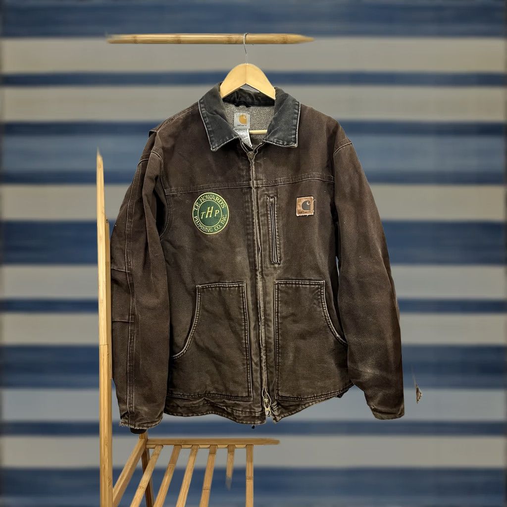 Carhartt VTG Carhartt Jacket Mens L Brown Distressed Sherpa Lined Ridge Faded Canvas Workwear 90s Style Size US L / EU 52-54 / 3 - 1 Thumbnail