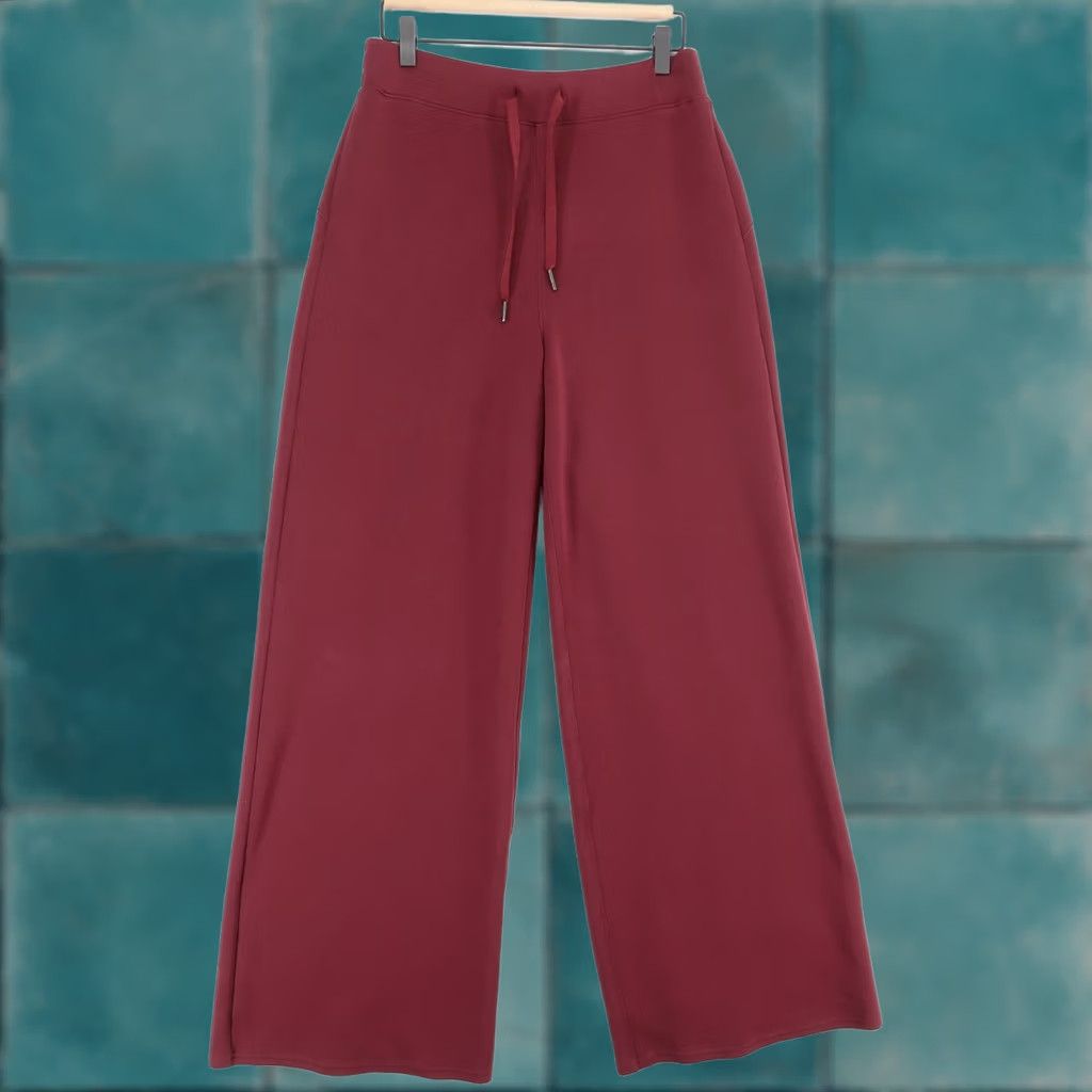 Spanx Spanx Womens Pants L Burgundy Wide Leg Drawstring Elastic Waist Casual Size 36" / US 14 / IT 50 - 1 Thumbnail