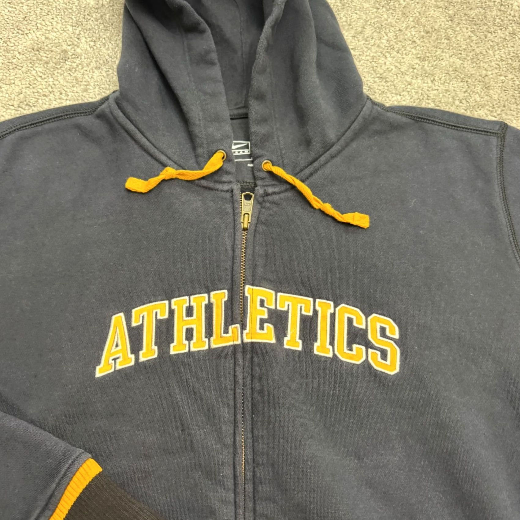 Nike VINTAGE Nike Team Oakland Athletics Full Zip Hoodie Sweatshirt Mens XXL Navy Size US XXL / EU 58 / 5 - 4 Thumbnail