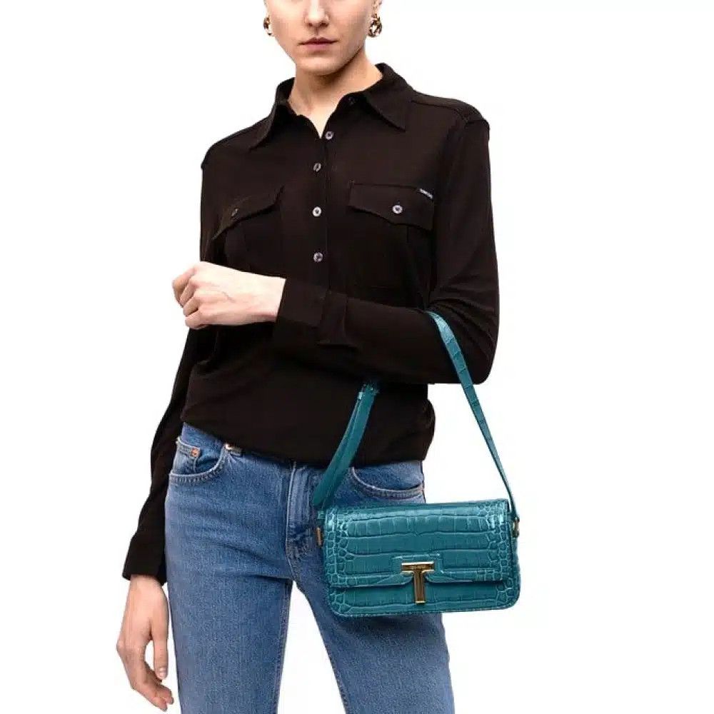 Tom Ford o1loc1c0825 L1832 Size: OS / Leather Mini Bag in Blue Size ONE SIZE - 2 Thumbnail