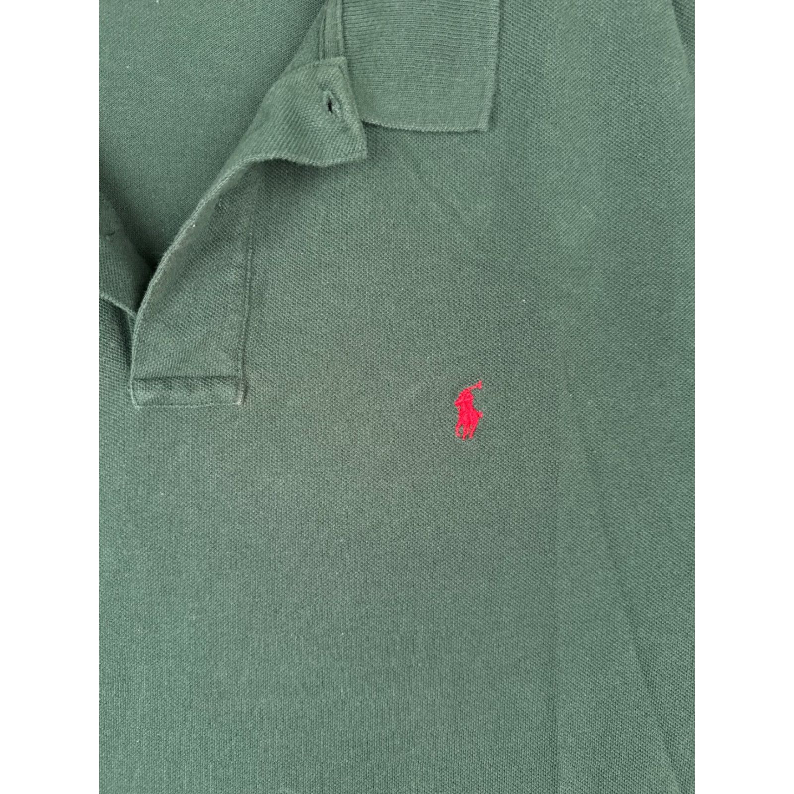 Ralph Lauren VINTAGE Ralph Lauren Polo Shirt Men 2XL Green Short Sleeve Cotton Polo Shirt Slim Fit Embroidered Logo, Button Collar, Knit, Regular Size US XXL / EU 58 / 5 - 6 Thumbnail