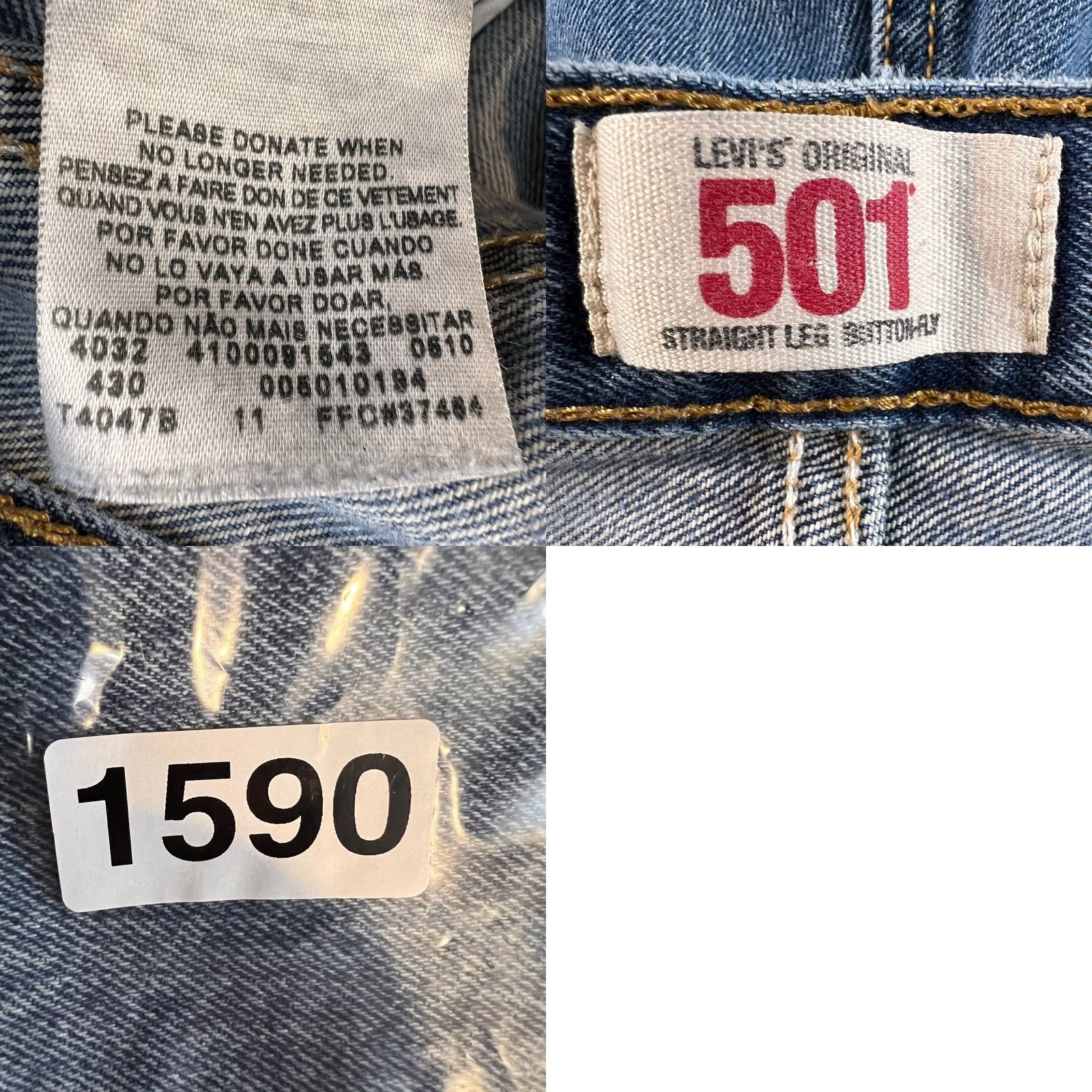Levi's Levi's 501 Jeans Mens 36x32 Blue Regular Straight Button Fly Denim Size US 36 / EU 52 - 9 Thumbnail