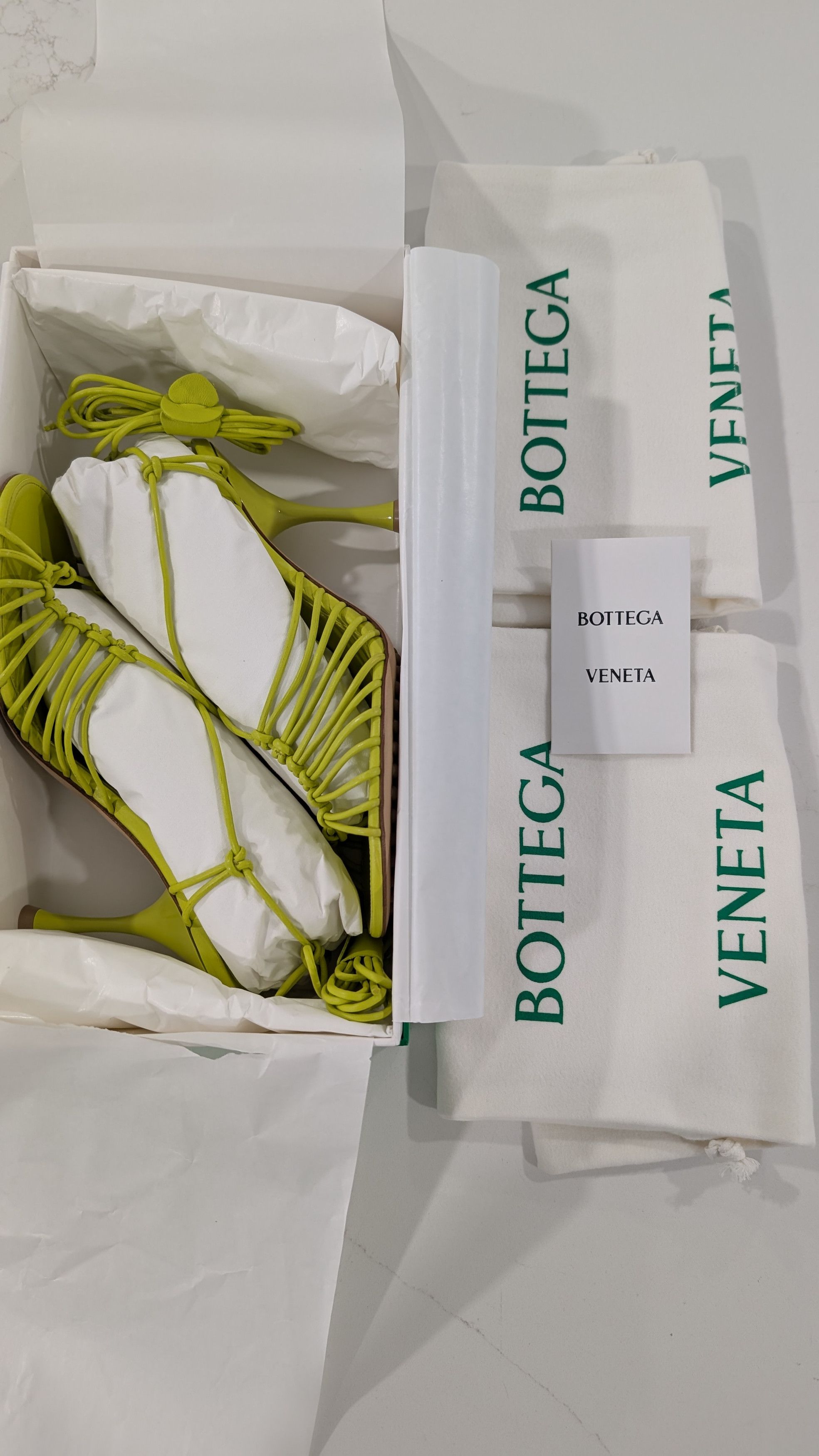 Bottega Veneta Bottega Veneta Dot Lace-Up Sandals Kiwi Leather Size US 7 / IT 37 - 10 Thumbnail