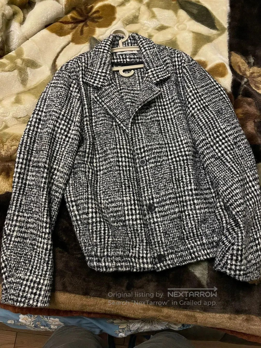 Editions M.R Men's Wool Coat with Check Pattern. Size US M / EU 48-50 / 2 - 6 Thumbnail
