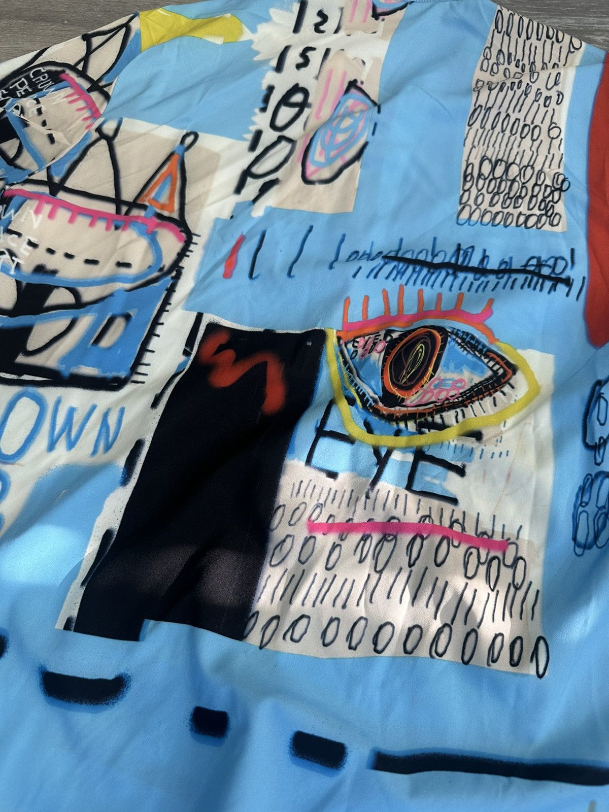 Other Graphic graffiti Short Sleeve Button Up Blue Medium Top Men Size US M / EU 48-50 / 2 - 5 Thumbnail