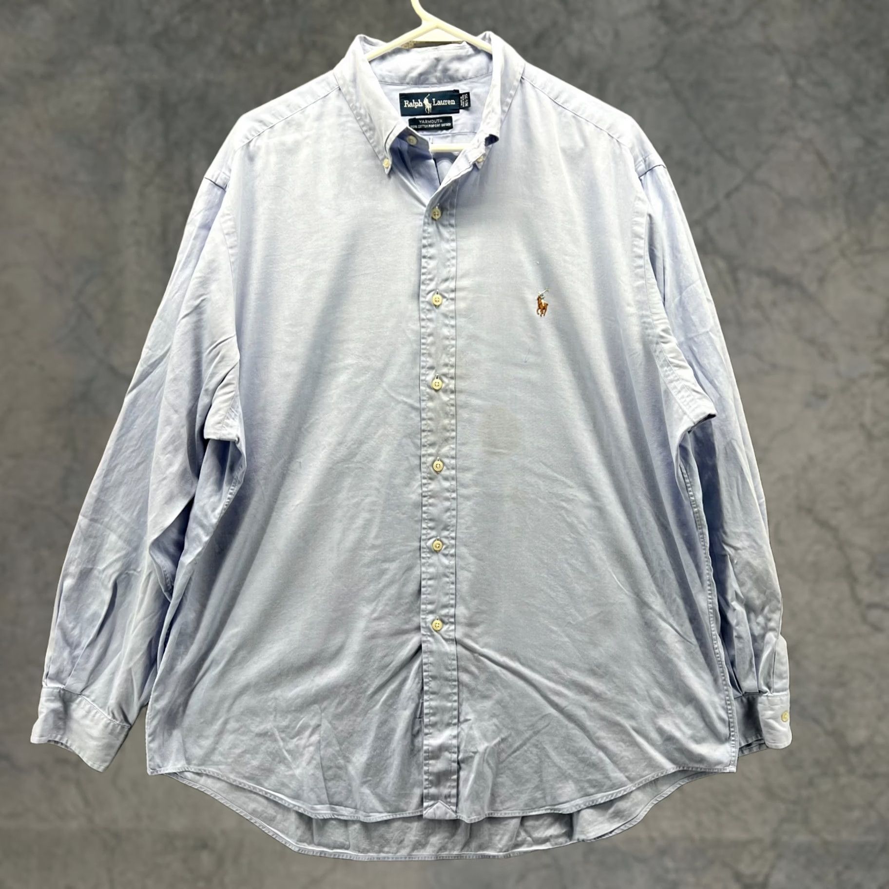 Polo Ralph Lauren Vintage Polo Ralph Lauren Shirt Men 16.5 Blue Button-Down OCBD Preppy Yarmouth OCBD Shirt Mens Blue 52in Chest Button-Up Regular Size US XL / EU 56 / 4 - 1 Thumbnail