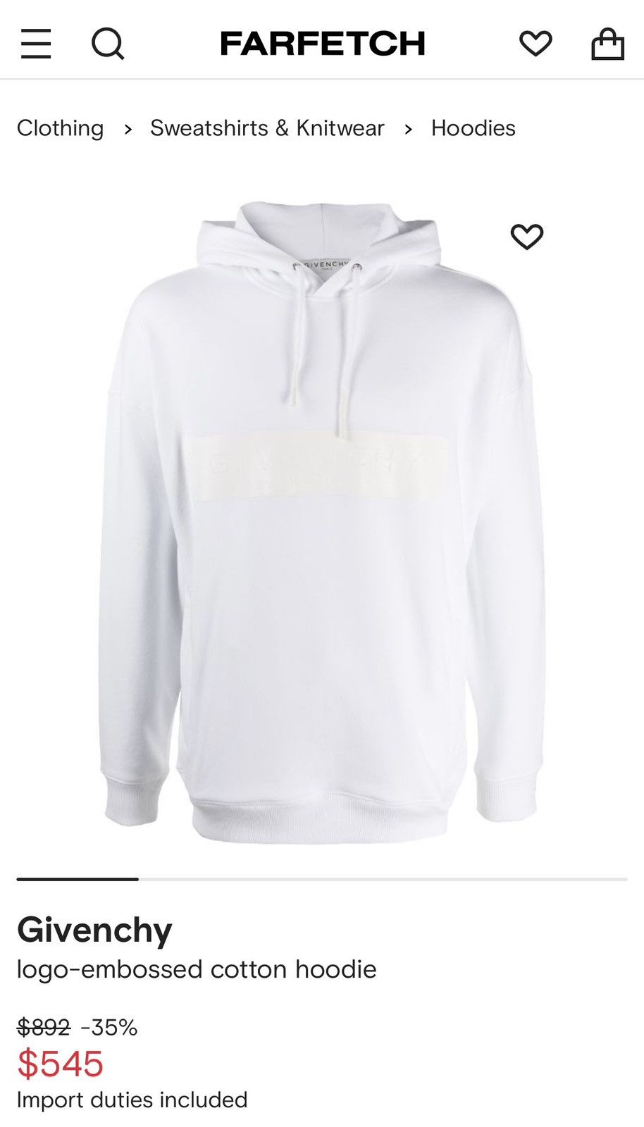 Givenchy Givenchy logo-embossed cotton hoodie Size US L / EU 52-54 / 3 - 10 Thumbnail
