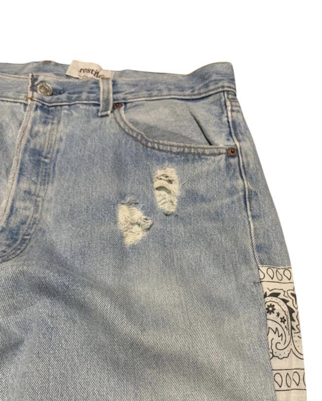 Levi's Vintage Levis 501 Straight Patchwork Jeans Size US 34 / EU 50 - 7 Thumbnail