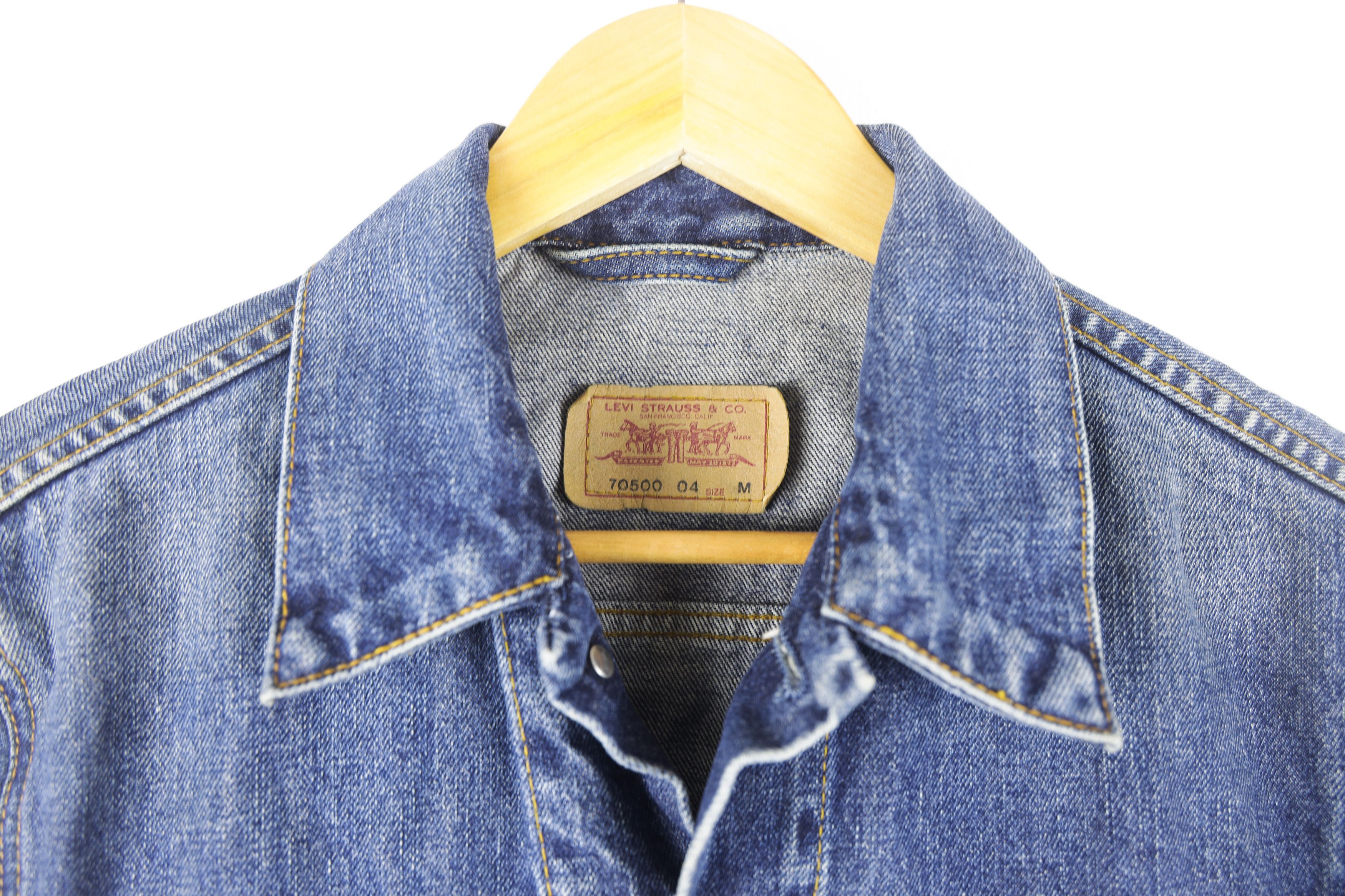 Levi's × Levi's Vintage Clothing Vintage 90s Levis Red Tab Navy Jeans Track Denim Jacket Size US M / EU 48-50 / 2 - 4 Thumbnail