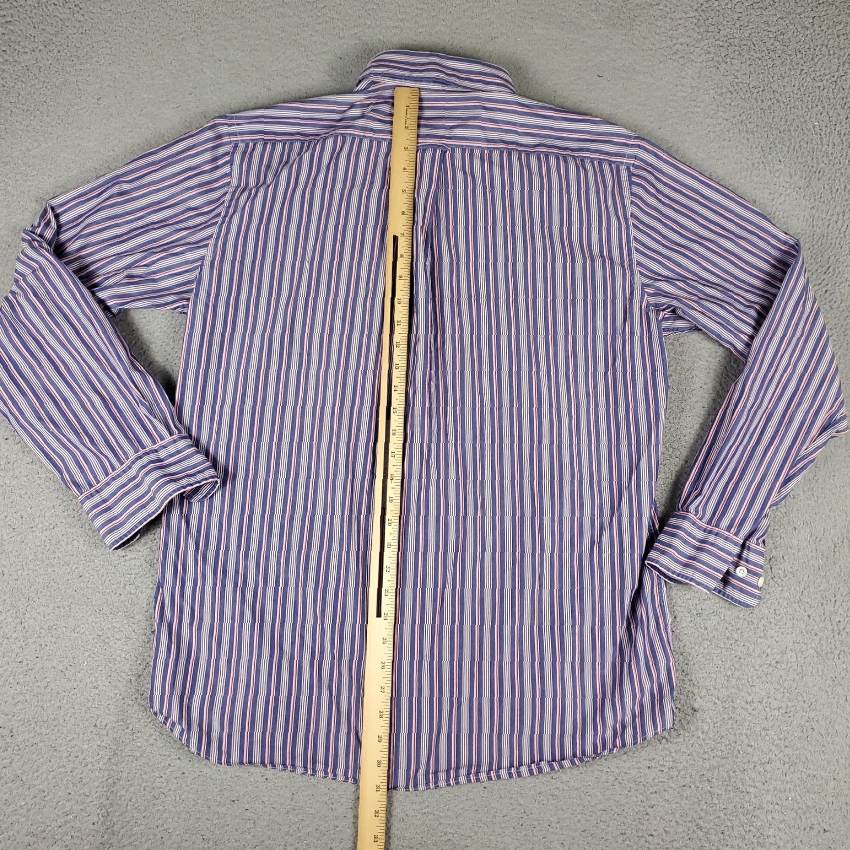 Faconnable Faconnable Shirt Mens XL Blue Red White Striped Button-Up Classic French Woven Size 46R - 3 Thumbnail