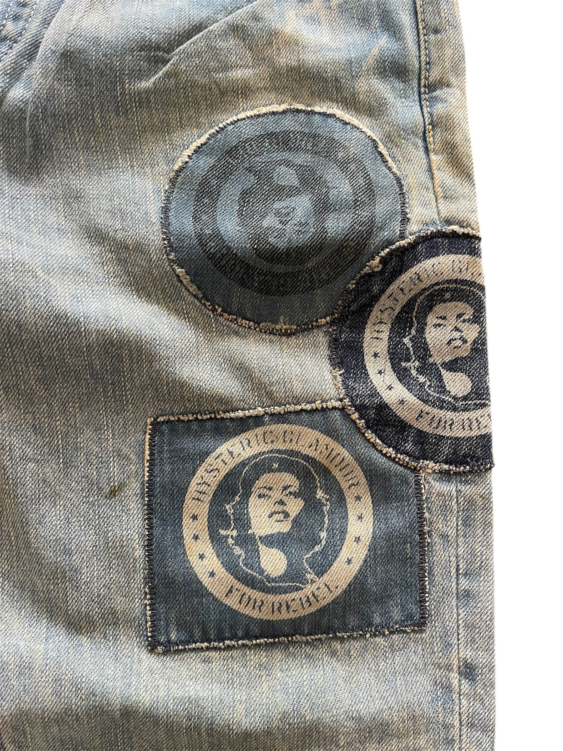 Hysteric Glamour × Le Grande Bleu (L.G.B.) Hysteric Glamour Patchwork Low Rise Baby Blue Reconstruck Size US 30 / EU 46 - 3 Thumbnail