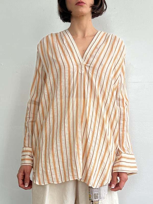 Helmut Lang Helmut Lang | V Neck Stripe Pullover Size S / US 4 / IT 40 - 2 Thumbnail