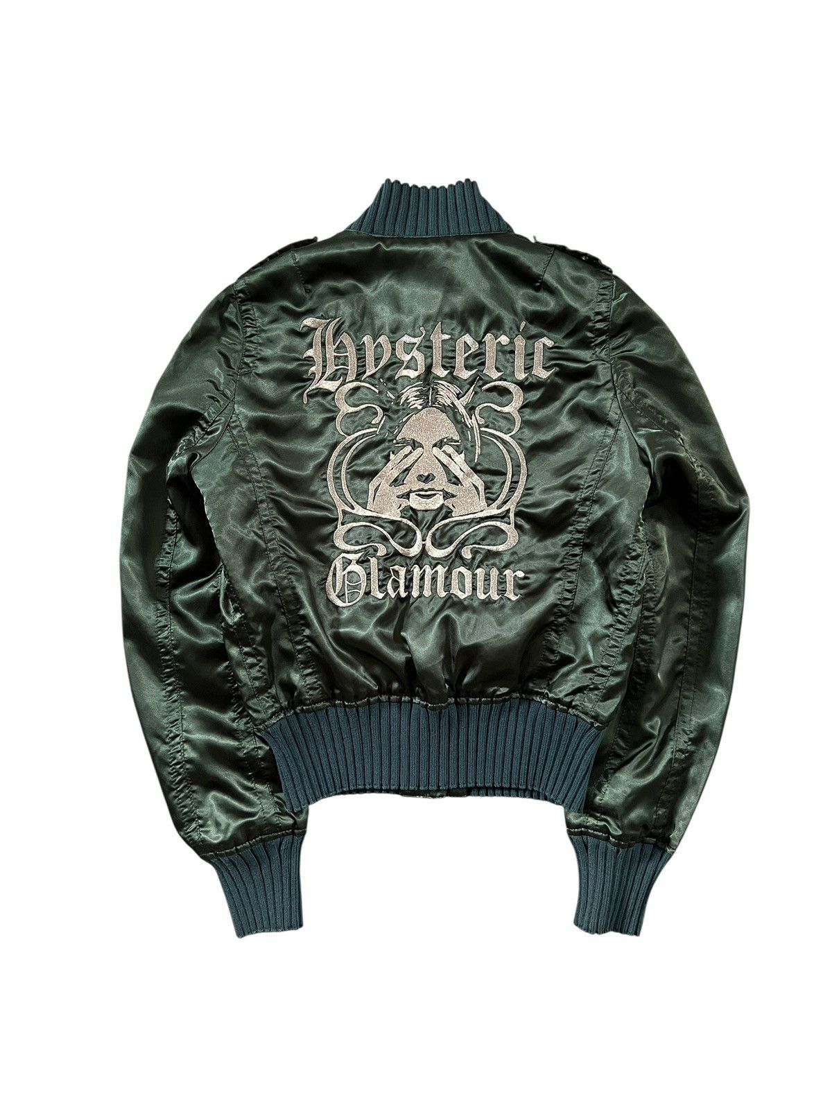 Hysteric Glamour Hysteric Glamour Embroidered Logo Satin Bomber Jacket Size XS / US 0-2 / IT 36-38 - 2 Thumbnail