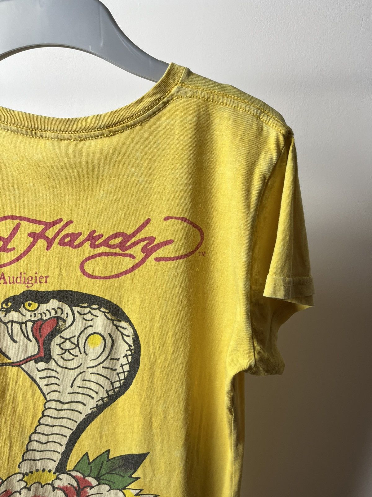 Ed Hardy × Vintage Ed Hardy Yellow Graphic Longline Tee Dress Women’s L Size L / US 10 / IT 46 - 9 Thumbnail