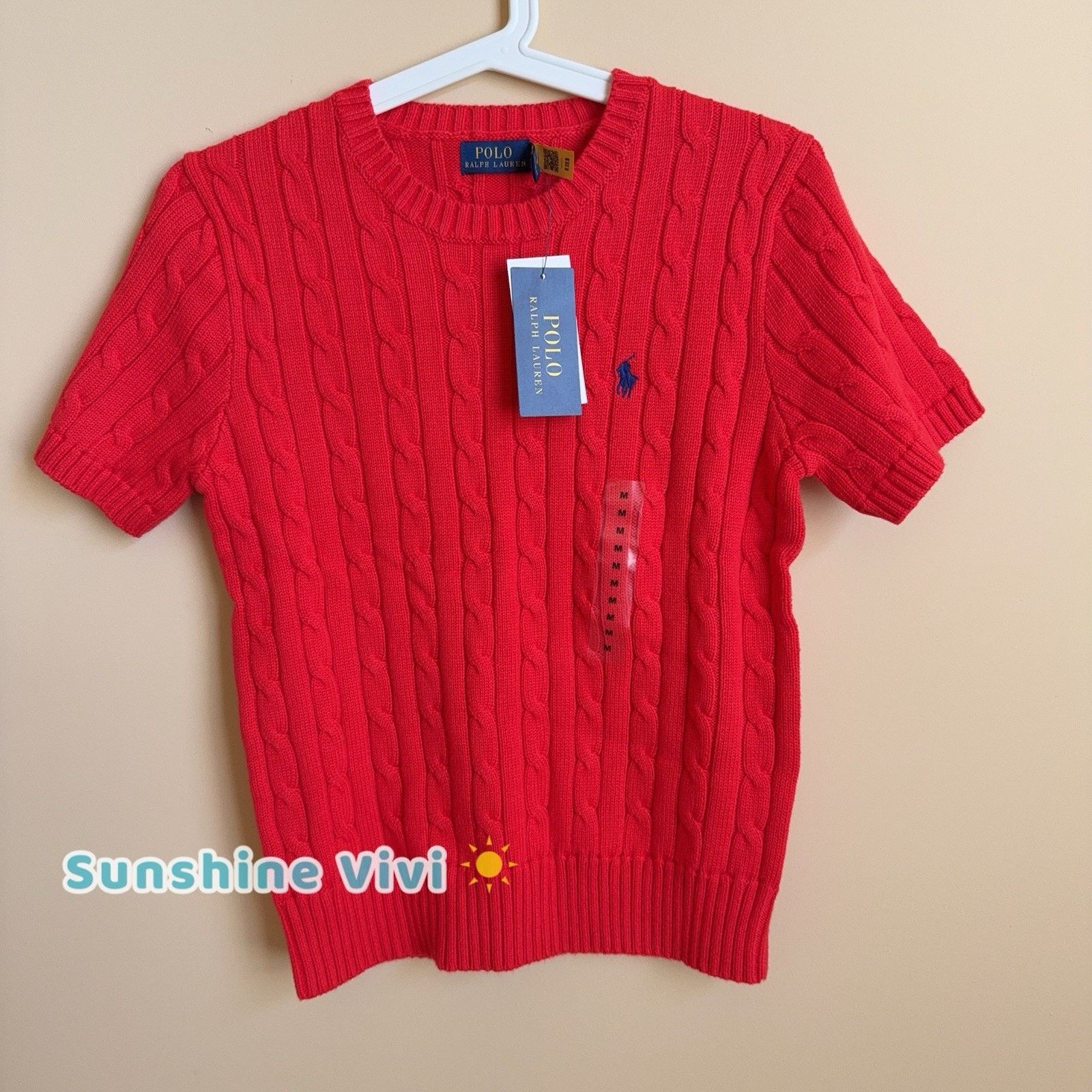 Polo Ralph Lauren NWT Polo Ralph Lauren Woman Cotton Short Sleeve Sweater Red Size M / US 6-8 / IT 42-44 - 1 Thumbnail